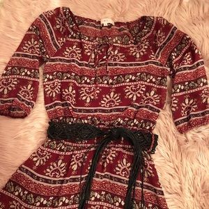 Casual Striped Dress with Boho Belt